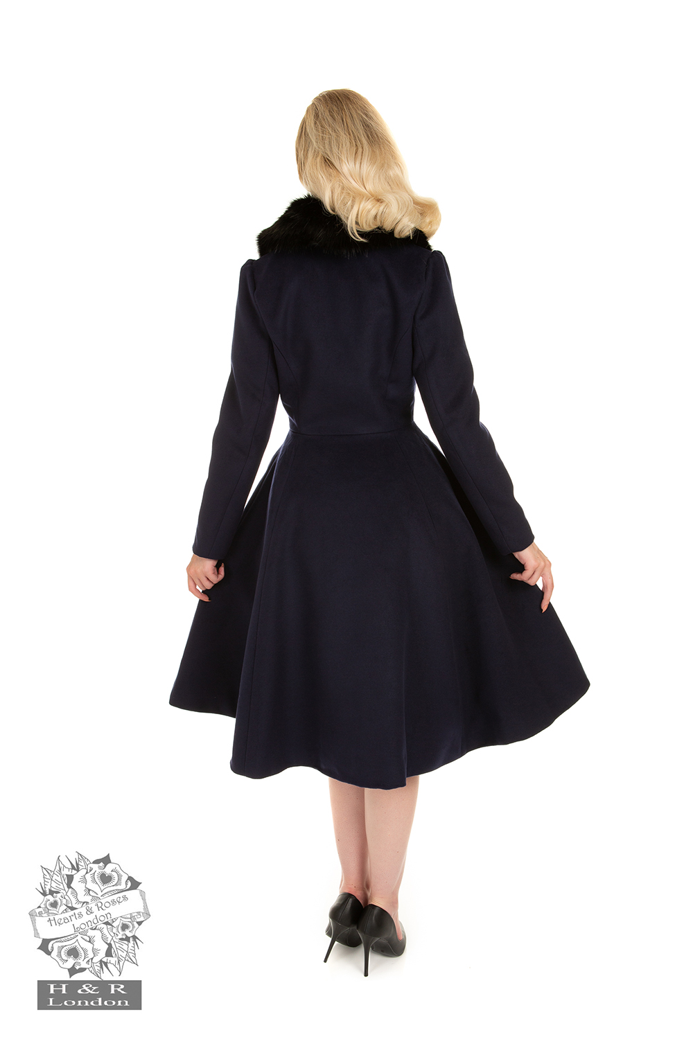 Rylee Swing Coat in Navy/Black